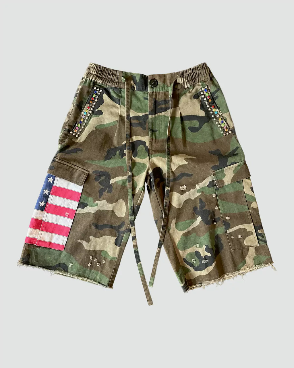 Brainwashed Americana Pleated Rhinestone Shorts