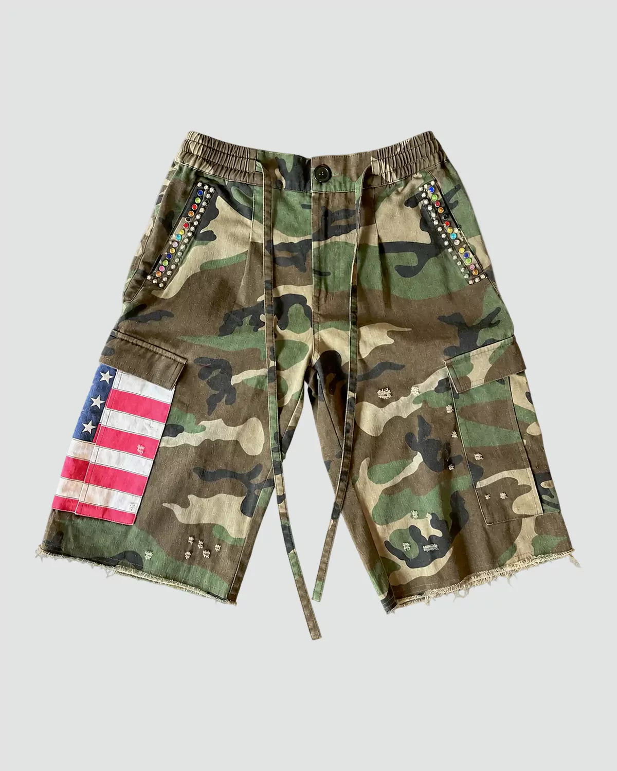Brainwashed Americana Pleated Rhinestone Shorts