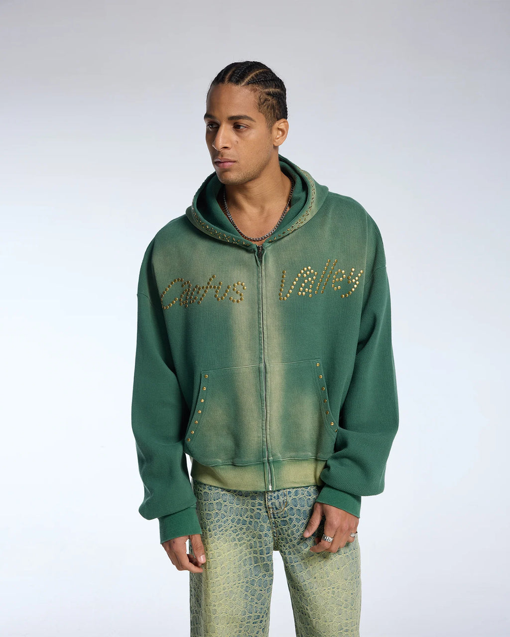 Cactus Valley Studded Bolt Zip-Up