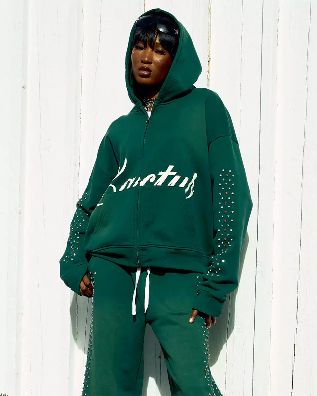Cactus Valley Hidden Crystal Zip-Up Hoodie