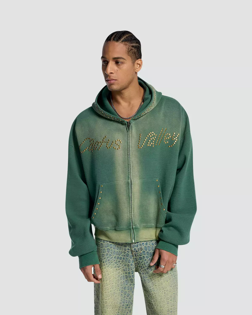 Cactus Valley Studded Bolt Zip-Up