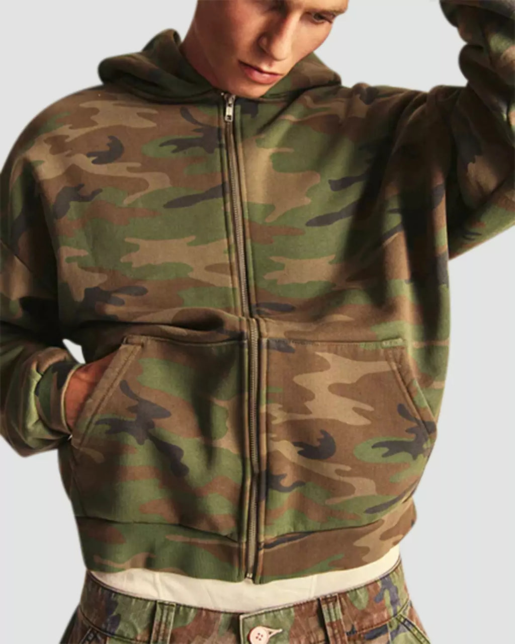 Elwood Camo Zip Up Hoodie