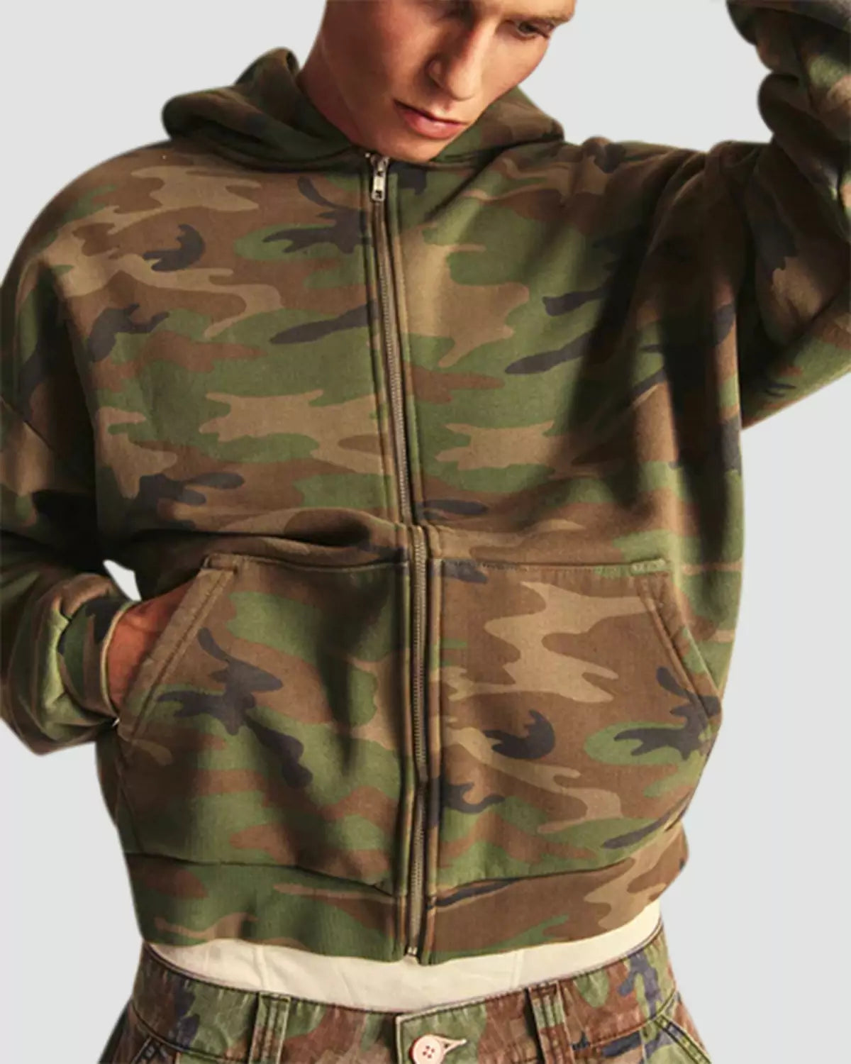 Elwood Camo Zip Up Hoodie