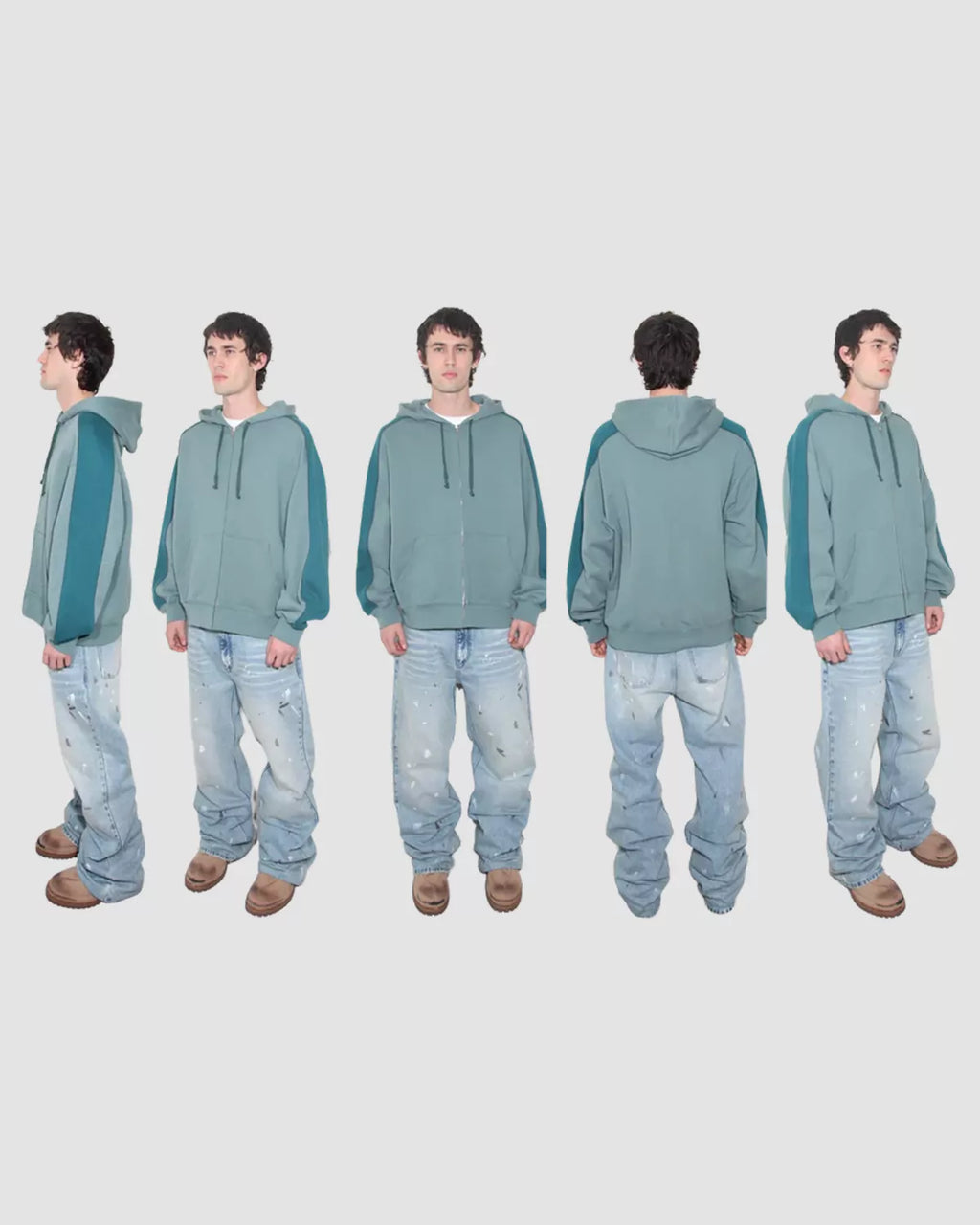 Two Tone Zip-Up