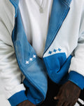 Reversible Thermal Zip Up Faded Blue/White