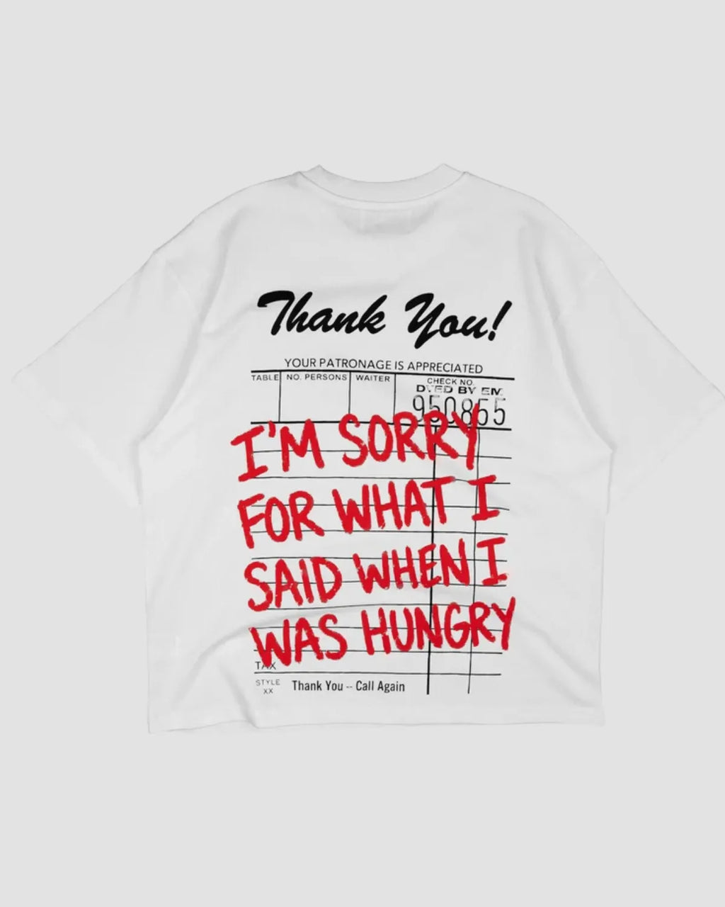 Compliments I Was Hungry Vintage Tee White