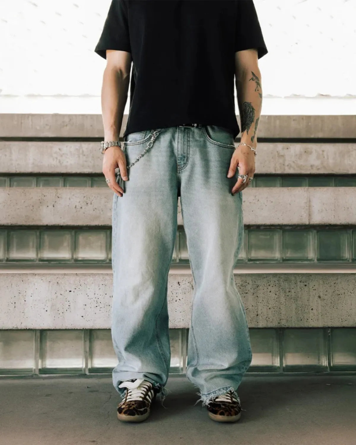 CS Washed Straight Denim Pant Jade