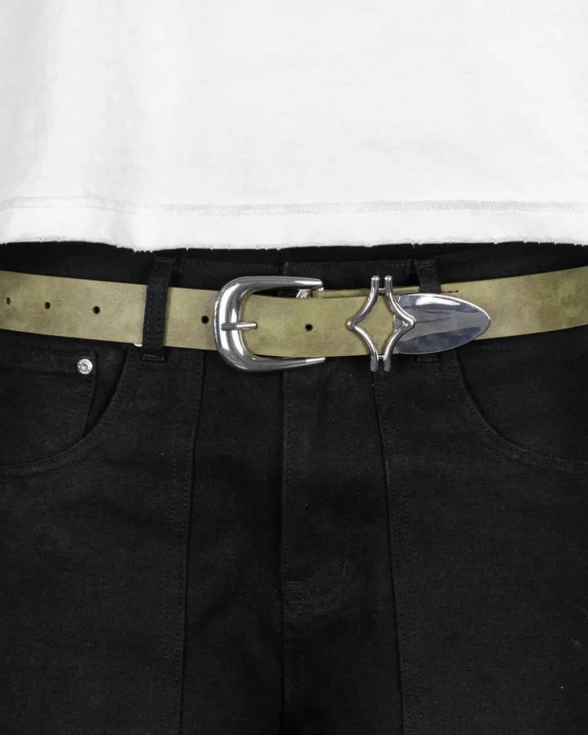 Outlaw Leather Belt Moss (28-34)