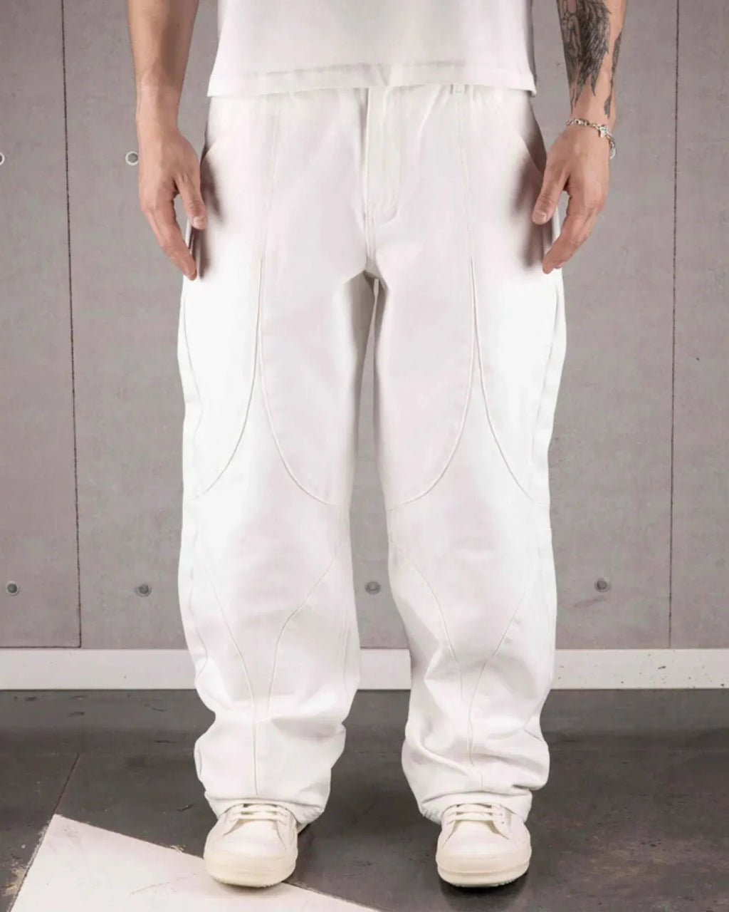Commons Double Knee Star Denim White