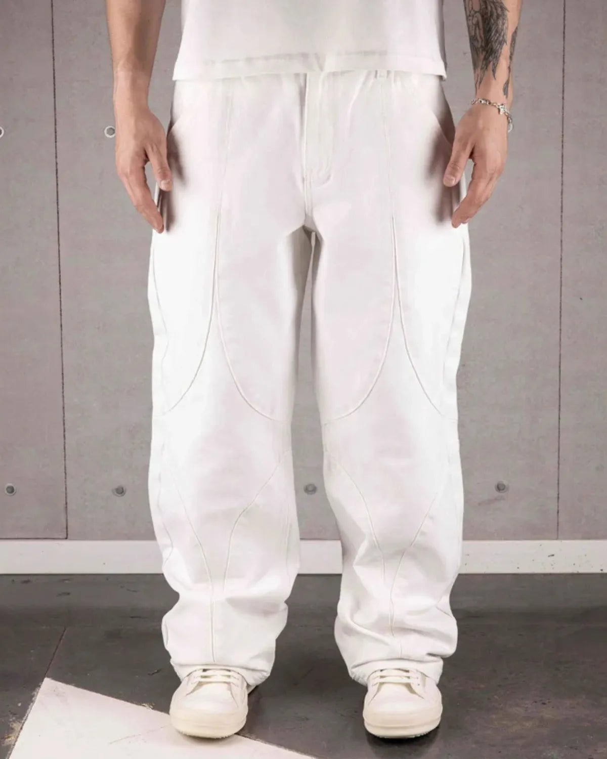 Commons Double Knee Star Denim White