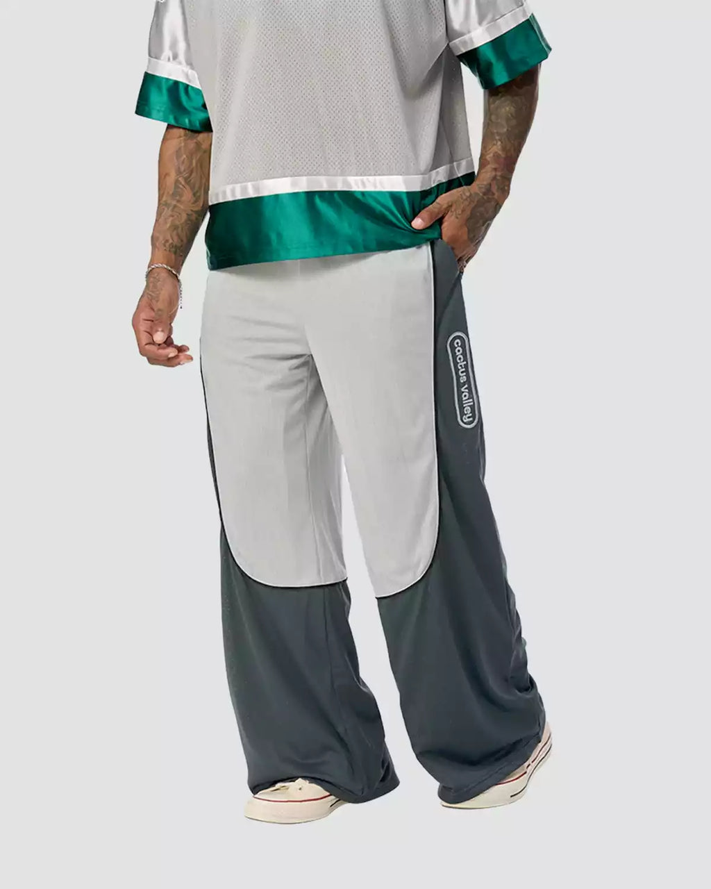 Two Tone Mesh Pants
