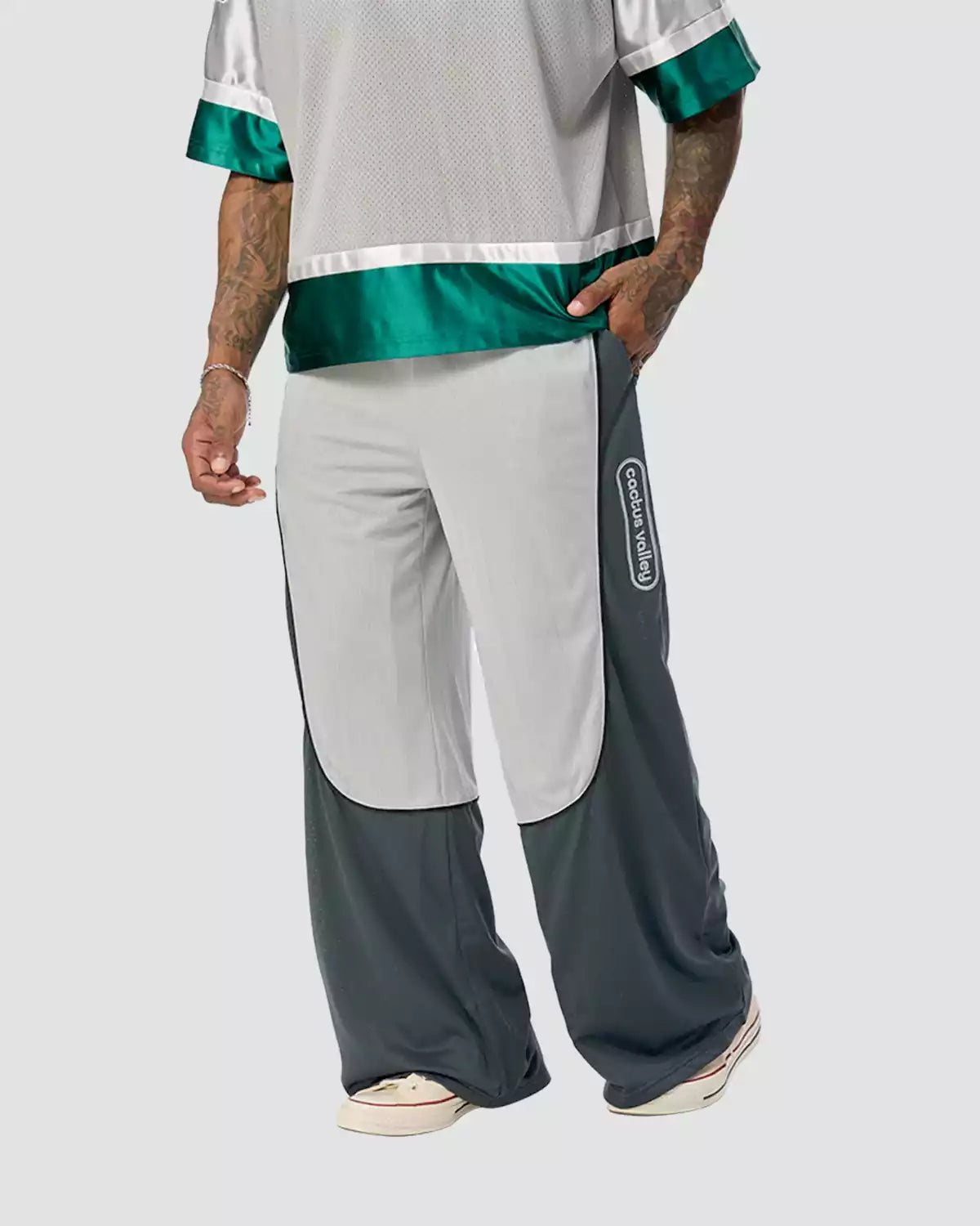 Two Tone Mesh Pants